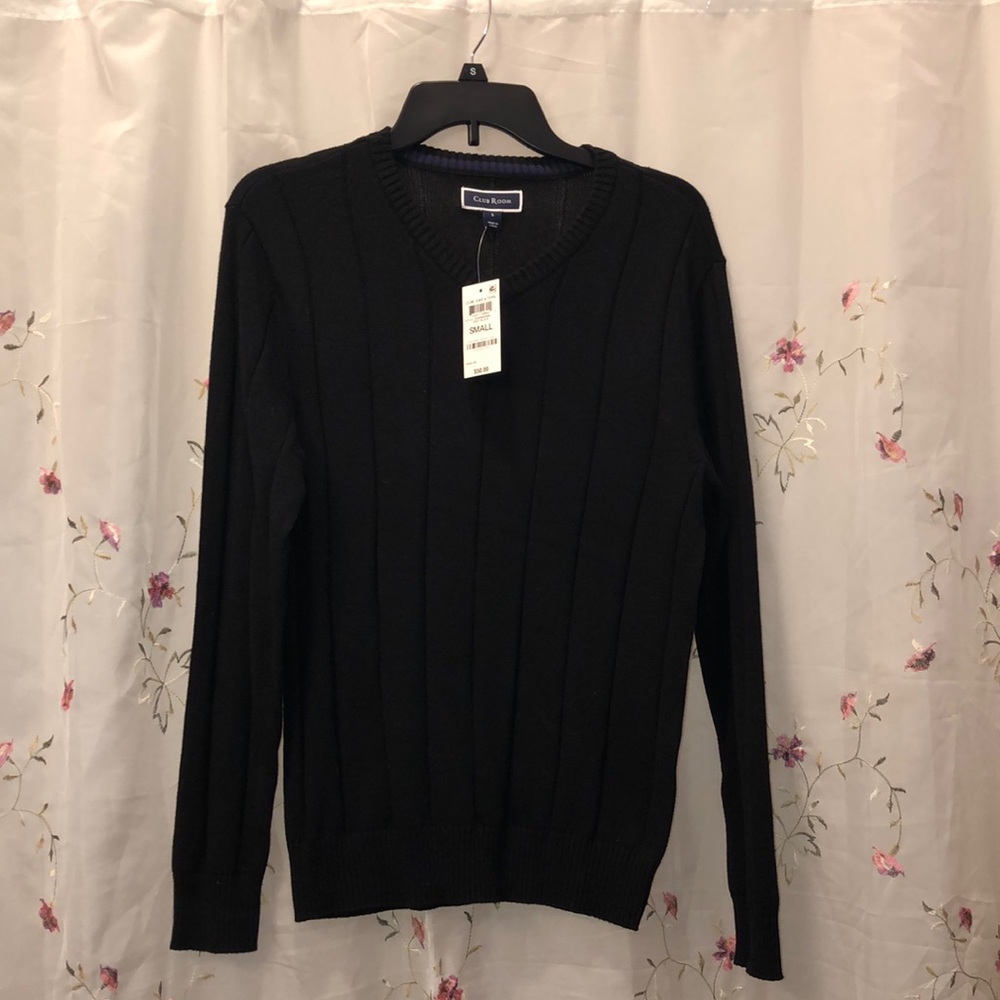 NWT Mens Club Room Ribbed V-Neck Sweater